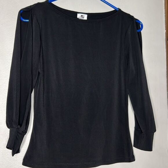 ING International Newport Group Black relaxed fit split long sleeve top - Picture 7 of 11